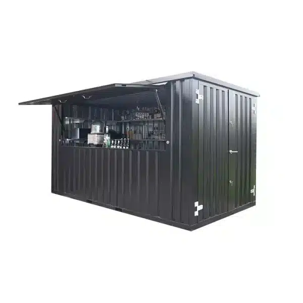 4 x 2 bar container in antraciete kleur. Productfoto met een witter achtergrond