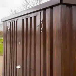 Houtlookcontainer container deur close up