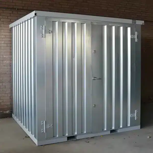2 bij 2 Premium opslagcontainer in gegalvaniseerd staal met enkele deur en robuuste afwerking