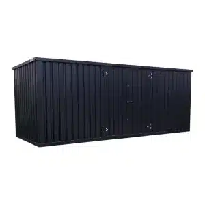 Demontabele 20ft container Zwart 6 x 2 dubbele deur lange zijde