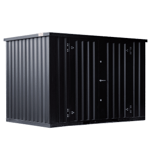Snelbouwcontainer Zwart 3 x 2 dubbele deur lange zijde