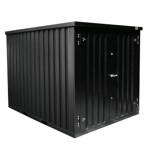 Snelbouwcontainer Zwart 3 x 2 dubbele deur korte zijde