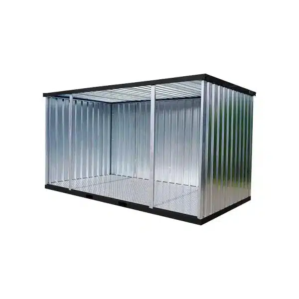 Open side container met zwarte randen productfoto