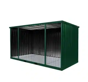 Demontabele Container 4 x 2 meter XL open lange zijde 16ft – RAL6005