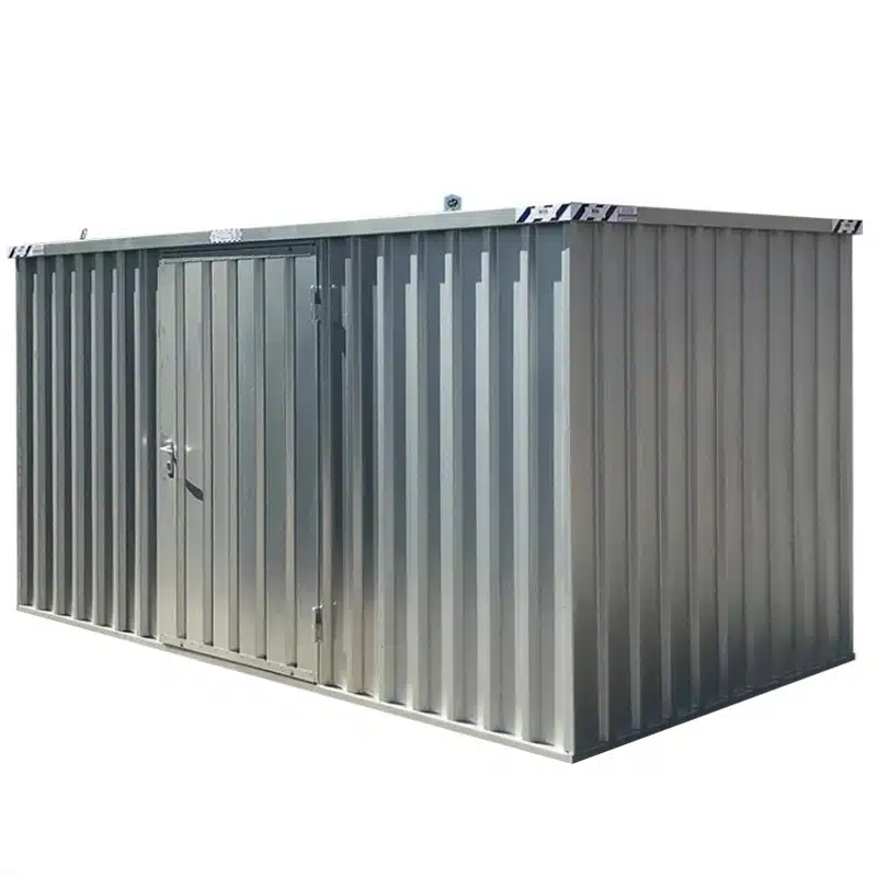 4x2 snelbouwcontainer zonder vloer met een enkele deur op de lange zijde
