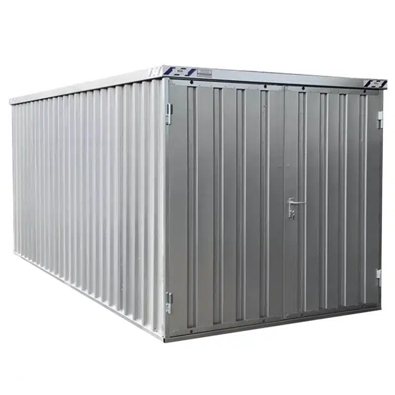 een 5x2 snelbouwcontainer zonder vloeren met dubbele deur aan de korte zijde