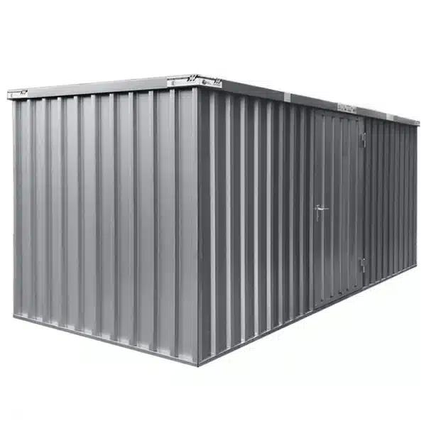 5x2 snelbouwcontainer zonder vloer met een enkele deur op de lange zijde