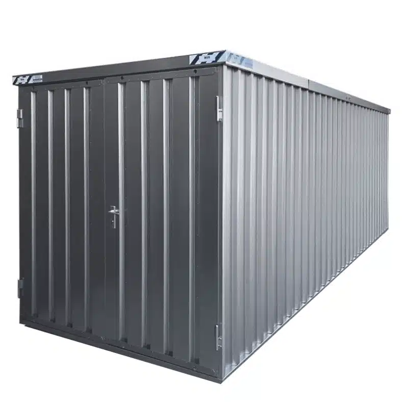 een 6x2 snelbouwcontainer zonder vloer met dubbele deur op de korte zijde