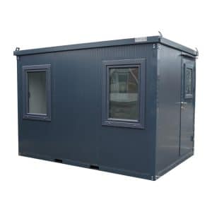 Kantoorunit 3x2 meter in antraciet, ideale oplossing voor tijdelijke of permanente werkruimte.