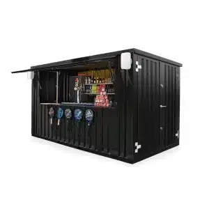 FOCO® XL Demontabele barcontainer 3 x 2 meter 10ft RAL9005 (OPGEBOUWD)